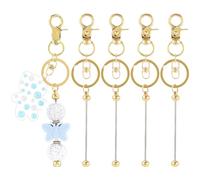 SUNNYCLUE 1 Box 12pcs 149mm Keychains Bars Gold Keychain Bar Metal Golden Alloy Beading Key Chain Making Kits Stick Blanks with Key Clasp for Jewellery Making Women Keyrings Craft Supplies Accessories