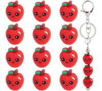 SUNNYCLUE 1 Box 12Pcs Apples Bead Charms Apples Focal Silicone Beads 3D Red Cartoon Loose Shape Lovely Fruit Beads for Jewelry Making Crafts Bracelet DIY Beaded Pens Keychains Supplies Women Gifts