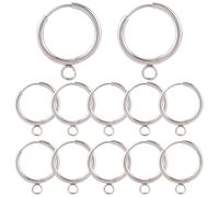 SUNNYCLUE 1 Box 12Pcs Huggie Hoop Earring Findings Leverback Ear Wires with Loop Stainless Steel Round French Earwire Lever Back Earring Hooks for Jewellery Making Supplies Charms DIY Crafts