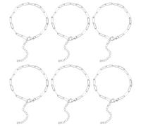 SUNNYCLUE 1 Box 12Pcs Paperclip Bracelets Bulk Paper Clip Chains Set Silver Stainless Steel Lobster Clasps Hanging Links Chains for Bracelet Making Crafts Jewellery Diy Supplies Findings Women Adults