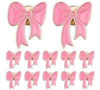 SUNNYCLUE 1 Box 12Pcs Pink Bow Brooch Bow Enamel Pins Bulk Cute Small Alloy Bowknot Coquette Elegant Lapel Pin Bowtie Metal Brooches for Women Clothes Party Wedding Supplies Backpacks Gift Decoration
