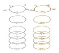SUNNYCLUE 1 Box 12Pcs Real 18K Gold Plated Toggle Chain Bracelet OT Clasp Bracelets Bulk Golden Silver Stainless Steel Round Link Bangle Chains for Jewellery Making Crafts Diy Supplies Women Men Adult