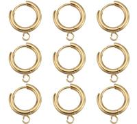 SUNNYCLUE 1 Box 12Pcs Real 24K Gold Plated Earring Hooks French Leverback Earring Hooks Fish Hook Earwires Stainless Steel Round Lever Backs Earrings Hooks Findings for jewellery Making Supplies Women