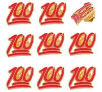 SUNNYCLUE 1 Box 12Pcs School Enamel Pin Teacher Appreciation Pins Red Gold Metal Alloy Graduation Back to School One Hundred Student Employee Lapel Brooches for Backpacks Clothes Bags Accessories