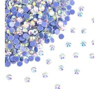 SUNNYCLUE 1 Box 1440Pcs Clear Hotfix Rhinestones Tiny Flatback Rhinestones 4.6mm Glass Metallic Round Hot Fix Bedazzling Crystal Gemstones for DIY Crafting Clothes Shoes Bag Decoration Accessories