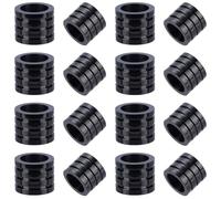 SUNNYCLUE 1 Box 14Pcs Stainless Steel Spacer Beads 10mm Para Cord Bead with 7mm Large Hole Black Grooved Column Tube Metal Loose Spacer for European Bracelet Necklace Jewellery Making Pendants DIY