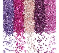 SUNNYCLUE 1 Box 150G 5 Colors Small Crushed Crystals Pink Broken Glass Bulk Metallic Chips Irregular Flakes Glitter Crystals for Crafts Nail Arts Vase Filler Epoxy Jewellery Making Supplies Women