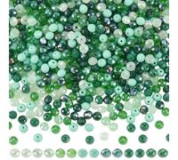 SUNNYCLUE 1 Box 150G Assorted Faceted Glass Beads 6mm Green Glass Beads Bulk Mixed Rondelle Round Transparent Glossy Loose Spacers for Jewellery Making DIY Keychain Crafting Bracelet Necklace Earring