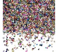 SUNNYCLUE 1 Box 150G Small Broken Glass Crushed Crystals Bulk Colorful Irregular Chunky Metallic Sprinkles Flakes Glitter Decor Pieces Chips for Nail Arts Vase Filler Epoxy Jewellery Making DIY Crafts