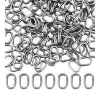 SUNNYCLUE 1 Box 150Pcs Double Loop Split Rings Oval Silver Jump Ring 304 Stainless Steel Heavy Duty Loops Connectors Fishing Lure Rings for Jewellery Making Necklace Bracelet DIY Crafts Accessories