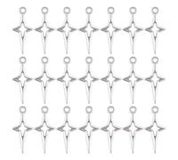 SUNNYCLUE 1 Box 150Pcs Hollow Star Charm Bulk Stars Charms Antique Silver Metal Alloy Four-pointed Star Shaped Mini Dangle Charm for Jewellery Making Charms Earrings Necklace DIY Crafts Accessories