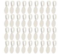 SUNNYCLUE 1 Box 150Pcs Silver Glue On Bails Cabochon Charm Bulk Metal Alloy Antique Tibetan Round Basic Blank Bezel Tray Cabochons Bail Charm for Jewellery Making Charms Necklace DIY Crafts Supplies