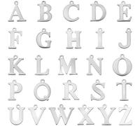 SUNNYCLUE 1 Box 156Pcs 26 Styles Capital Letter Charms Stainless Steel Alphabet Charms Bulk Letter A to Z Initial Pendants for Necklaces Bracelet Earrings Jewelry Making DIY Craft Accessories Gifts
