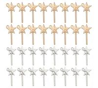 SUNNYCLUE 1 Box 160Pcs 2 Colors Magic Wand Charms Bulk Fairy Wand Charm Antique Silver Gold Star Magician Angel Sticks Pendants for Jewellery Making Bracelets Necklace Earrings DIY Crafts Halloween