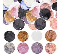 SUNNYCLUE 1 Box 160Pcs 8 Colors 20mm Natural Shell Charms Bulk Shells Pendants Mussel Seashell Beads Colorful Mother of Pearl Flat Round Coin Charms for Jewellery Making Charms Earrings Home Decor