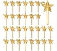 SUNNYCLUE 1 Box 160pcs Magic Wand Charm Witchy Charms Bulk Halloween Gold Witch Wizard Themed Angel Stick Star Pentagram Wands Pendant for Jewellery Making Women Earrings Bracelets Supplies Gifts DIY