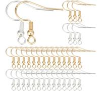 SUNNYCLUE 1 Box 160Pcs Stainless Steel Earring Hooks Bulk French Wire Earring Hooks with Coil Ball Gold Eearwire Silver Ear Wires Fish Hook Findings for jewellery Making Supplies DIY Dangle Earrings