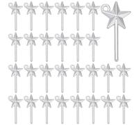 SUNNYCLUE 1 Box 160pcs Witch Wand Charms Magic Themed Charms Alloy Antique Silver Magician Witchy Pentagram Angel Fairy Sticks Pendants for Jewellery Making Halloween Women Party Supplies Crafts DIY