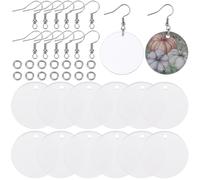 SUNNYCLUE 1 Box 168Pcs Flat Round Acrylic Earring Making Kits Acrylic Earring Blanks Transparent Clear Acrylic Blank Ornaments Acrylic Blanks for jewellery Making Kits DIY Dangle Earrings Crafts