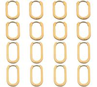 SUNNYCLUE 1 Box 16Pcs 2 Styles Stainless Steel Huggie Hoop Earrings Gold Rectangle Hoop Earrings Bulk Rectangular Oval Metal French Lever Backs Ear Hooks for Jewellery Making Supplies DIY Crafts Women