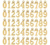SUNNYCLUE 1 Box 180Pcs Gold 0 to 9 Charms Numbers Charms Bulk Small Alloy Metal Numeric 1 2 3 Number Pendants for Jewelry Making Diy Necklaces Bracelets Earrings Crafts Supplies Handmade Women Adults