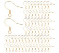 SUNNYCLUE 1 Box 18k Gold Plated Earring Hooks French Ear Hooks Fish Hook Earrings Ear Wires Fishhook Earring Findings for jewellery Making Adult DIY Dangle Earrings Craft Accessories Supply
