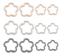 SUNNYCLUE 1 Box 18Pcs 6 Styles Cute Carabiner Clip Spring Gate Rings Bulk Colorful Metal Trigger Closures Flower Clamp Snap Hoop Clip Clasps for Diy Bags Keychains Making Keyrings Craft Strap Purse