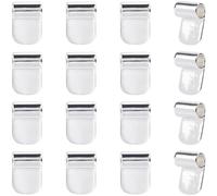 SUNNYCLUE 1 Box 18Pcs Bail Charms Silver Glue On Bails Bulk Metal Brass Antique Tibetan Cabochon Connector Rectangle Pad Dangle Charm for Jewellery Making Charms Necklace Earring DIY Crafts Supplies
