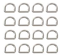 SUNNYCLUE 1 Box 18Pcs D Ring Clips Metal Spring Carabiner Key Ring Silver Alloy U Shaped Closures Connector Fastener Clamp Clasps Snap Hooks Gate Keyring Buckle for Key Bag Purse Handbag DIY Crafts