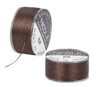 SUNNYCLUE 1 Box 2 Rolls 100 Yards Beading Cord Strong 0.1mm Beading Thread Brown Seed Bead Thread Invisible Sewing Thread Nylon Braided Thread String Thin Beading String for jewellery Making DIY Craft
