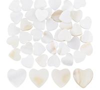 SUNNYCLUE 1 Box 2 Strands about 66Pcs Heart Shaped Shell Beads Shell White Beads 10mm Natural Freshwater Flat Summer Small Smooth Loose Spacers for Jewellery Making Earring Necklace Bracelet DIY