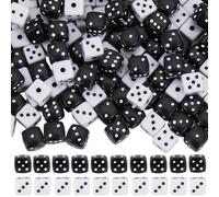 SUNNYCLUE 1 Box 200Pcs 2 Colors 8mm Dice Beads Black and White Cube Beads Acrylic Small Mixed Plastic String Party Games Loose Spacers for Jewelry Making Supplies Craftings DIY Necklace Bracelet Women