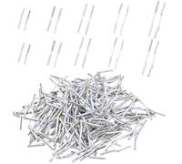 SUNNYCLUE 1 Box 200Pcs 5 Sizes Barbed Cord Elastic Bands with Metal Ends Bulk White Stainless Steel Barbs Fasteners Round Loop Band Stretch String for Crafts Signs Ring Box Hats Menus Badges Party