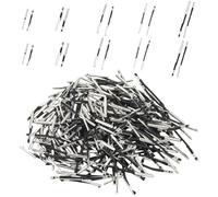 SUNNYCLUE 1 Box 200Pcs 5 Sizes Black Elastic Barbed Cord Elastic String with Metal Ends Bulk Stainless Steel Barbs Fasteners Round Band Stretch Cord for Crafts Ring Box DIY Hats Menus Badges Signs