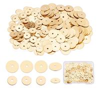 SUNNYCLUE 1 Box 200Pcs 6mm 8mm Gold Heishi Bead Flat Disc Beads Real 18K Gold Plated Brass Round Spacer Beads for Jewellery Making Charms Bracelet Necklace Earring Women DIY Craft Beading