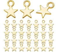 SUNNYCLUE 1 Box 200Pcs Gold Star Charms Pentacle Charms Bulk Metal Alloy Small Celestial Pentagram Lucky Stars Dangle Pendants for DIY Necklace Earring Bracelet Keychain Jewellery Making Crafts Adult