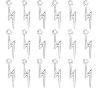 SUNNYCLUE 1 Box 200Pcs Lightning Bolt Charms Bulk Flash Shape Charms Antique Silver Alloy Metal Thunder Tibetan Dangle Pendants for Jewellery Making Supplies Bracelet Necklace Earrings DIY Crafts