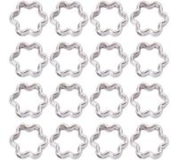SUNNYCLUE 1 Box 200Pcs Plastic Double Hole Bead Frame Hollow Spacer Beads Bulk Cute 12mm Silver Flowers Shape Bead for Jewellery Making Beads Diy Crafting Earrings Bracelets Necklaces Accessories Gift