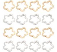 SUNNYCLUE 1 Box 200Pcs Plastic Flower Bead Frames Hollow Flower Beads Bulk Gold Silver Cute Hollow Flowers Frame Beads for Jewelry Making DIY Crafting Earrings Bracelets Necklaces Accessories Gifts