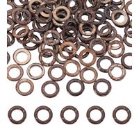 SUNNYCLUE 1 Box 200Pcs Small Wooden Rings Wood Craft Ring Bulk Unfinished Smooth Solid Lightness Brown Natural Coconut Round Linking Connector Loop Circle for jewellery Making Earring Necklace DIY Cra