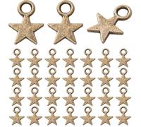 SUNNYCLUE 1 Box 200Pcs Star Charms Pentagram Charms Tibetan Alloy Antique Bronze Mini Celestial Lucky Pentacle Dangle Pendants for Jewellery Making Earring Bracelet Keychain DIY Craft Christmas Decor