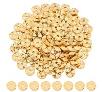 SUNNYCLUE 1 Box 200Pcs Wavy Disc Spacer Beads Flat Round Gold Spacers Bead Tibetan Style Alloy Gold Metal Flat Disc Spacer Bead for jewellery Making Beads Assortments DIY Crafting Necklace Bracelets