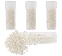 SUNNYCLUE 1 Box 20g Cylinder Glass Seed Beads 12/0 Seed Beads Silver Lined 2mm Transparent Uniform Embroidery Mini Round Pony Loose Spacers for Jewelry Making Women Birthday Wedding DIY,Silver Lined
