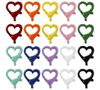SUNNYCLUE 1 Box 20Pcs 10 Colors Heart Lobster Keychain Clasp Heart Shaped Keychain Clips Bulk Cute Spring Metal Alloy Colorful Lobster Claw Keyrings Snap Small Keychain Findings for Key Ring Clip DIY