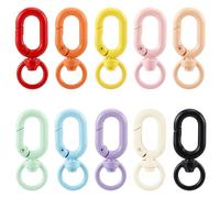 SUNNYCLUE 1 Box 20Pcs 10 Colors Swivel Keychain Clasp Colorful Keychain Clips Metal Bulk Alloy Hooks Cute Snap Hook Lobster Oval Jump Ring Keyring for Jewellery Making Key Chain Bag Purse DIY Crafts