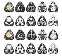 SUNNYCLUE 1 Box 20Pcs 10 Styles Tarot Enamel Charms Divination Charms Bulk Alloy Heart Magic Ouijas Goth Moth Cats Sun Mysterious Gothic Pendants for Jewellery Making DIY Women Bracelet Necklace Craft