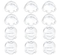 SUNNYCLUE 1 Box 20Pcs 2 Sizes Glass Flower Bead Caps Wind Chimes Beads Transparent Clear Jellyfish Trumpet Floral Wind Bell Loose Pendants for Jewellery Making Supplies Chimes Crafts Earrings Adult