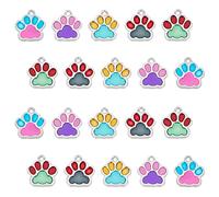 SUNNYCLUE 1 Box 20Pcs 5 Colors Dog Paw Charms Bulk Cat Paw Pendants Alloy Enamel Animal Chunk Crystal Beads Charms for DIY Necklaces Bracelets Keychains Crafts Jewelry Making Supplies
