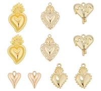 SUNNYCLUE 1 Box 20Pcs 5 Styles Gold Sacred Heart Charm Love Heart Charm Bulk Alloy Metal Chic Sweet Valentine Day Dangle Pendants for Jewelry Making Supplies Wedding Earrings Necklace DIY Crafts Adult