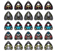 SUNNYCLUE 1 Box 20Pcs 5 Styles Tarot Charms Occult Charms Bulk Black Acrylic Magic Goth Celestial Eyes Butterfly Cat Gothic Pendants for Jewellery Making Supplies DIY Craft Necklace Bracelet Earring